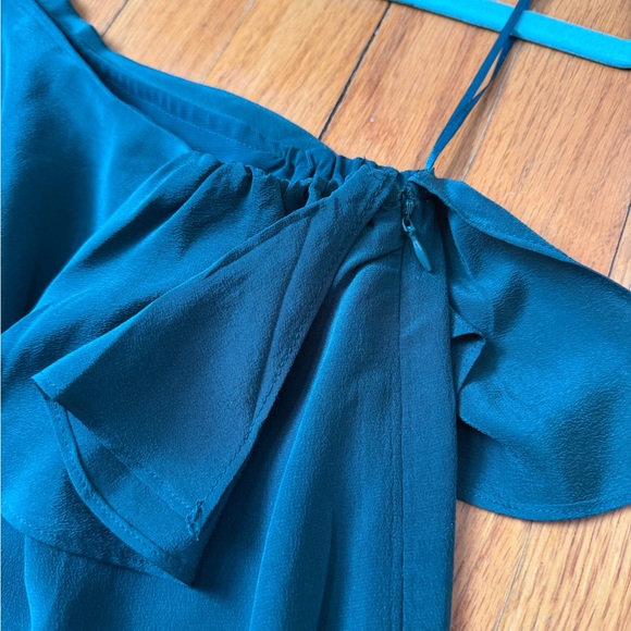 Silk One-Shoulder Ruffle Top - Picture 6 of 8